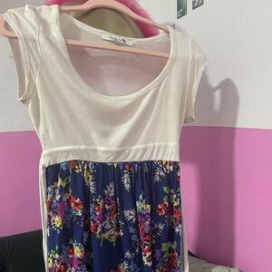 Forever 21 mini floral dress- some damages pictured and recommend to dye the top